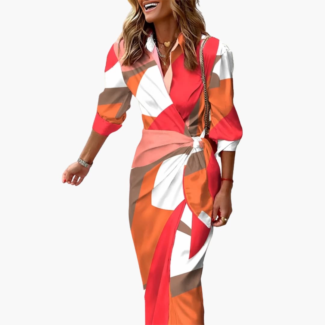 Chic Striped Maxi Dress with Wrap Design | Elegant Cotton Dress for Effortless Style 5