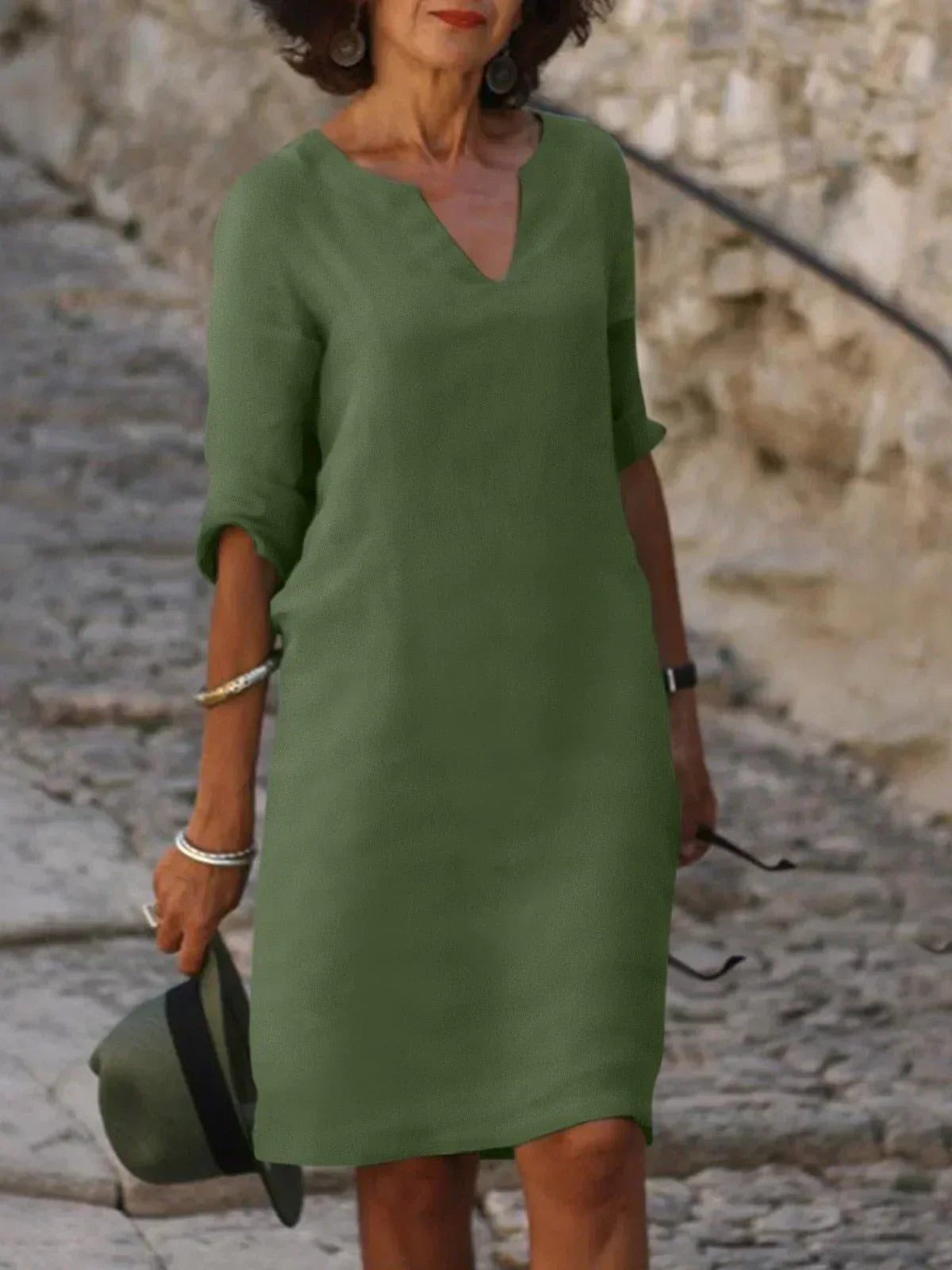 Elegant Collection | Women's Cocktail Dress with V-Neck & Pleated Design | Timeless Sophistication for Any Occasion 2