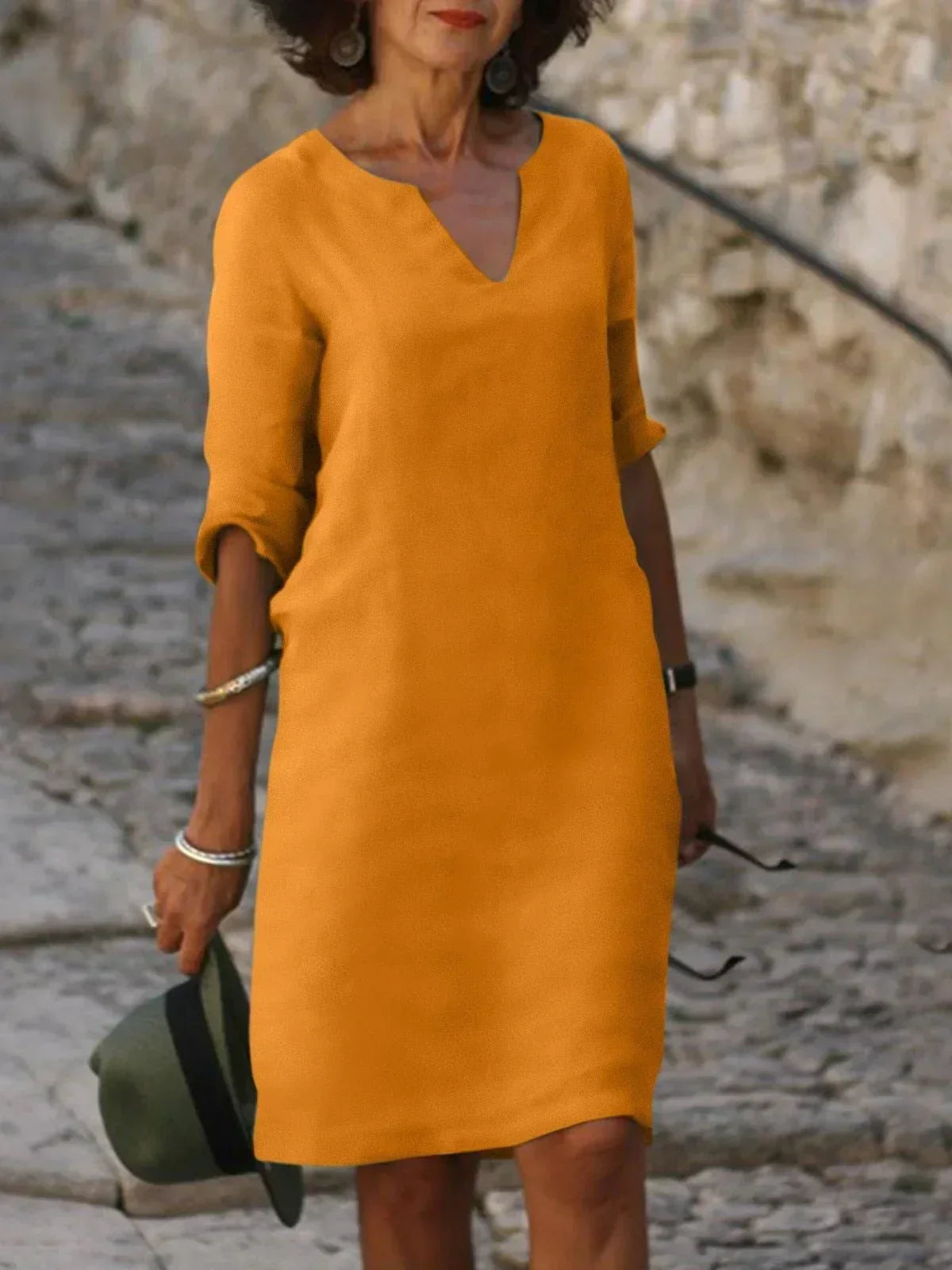 Elegant Collection | Women's Cocktail Dress with V-Neck & Pleated Design | Timeless Sophistication for Any Occasion 4