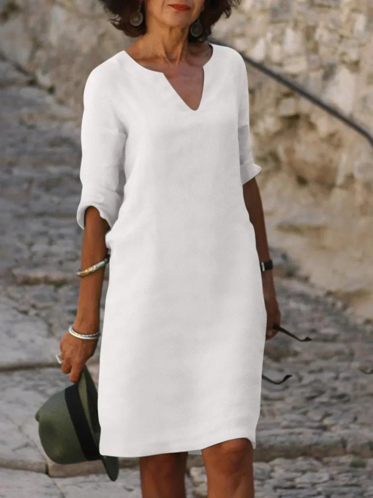 Elegant Collection | Women's Cocktail Dress with V-Neck & Pleated Design | Timeless Sophistication for Any Occasion 6