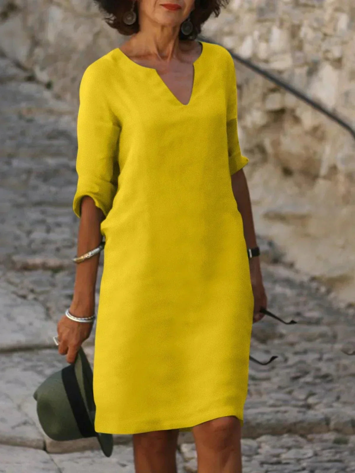 Elegant Collection | Women's Cocktail Dress with V-Neck & Pleated Design | Timeless Sophistication for Any Occasion 7