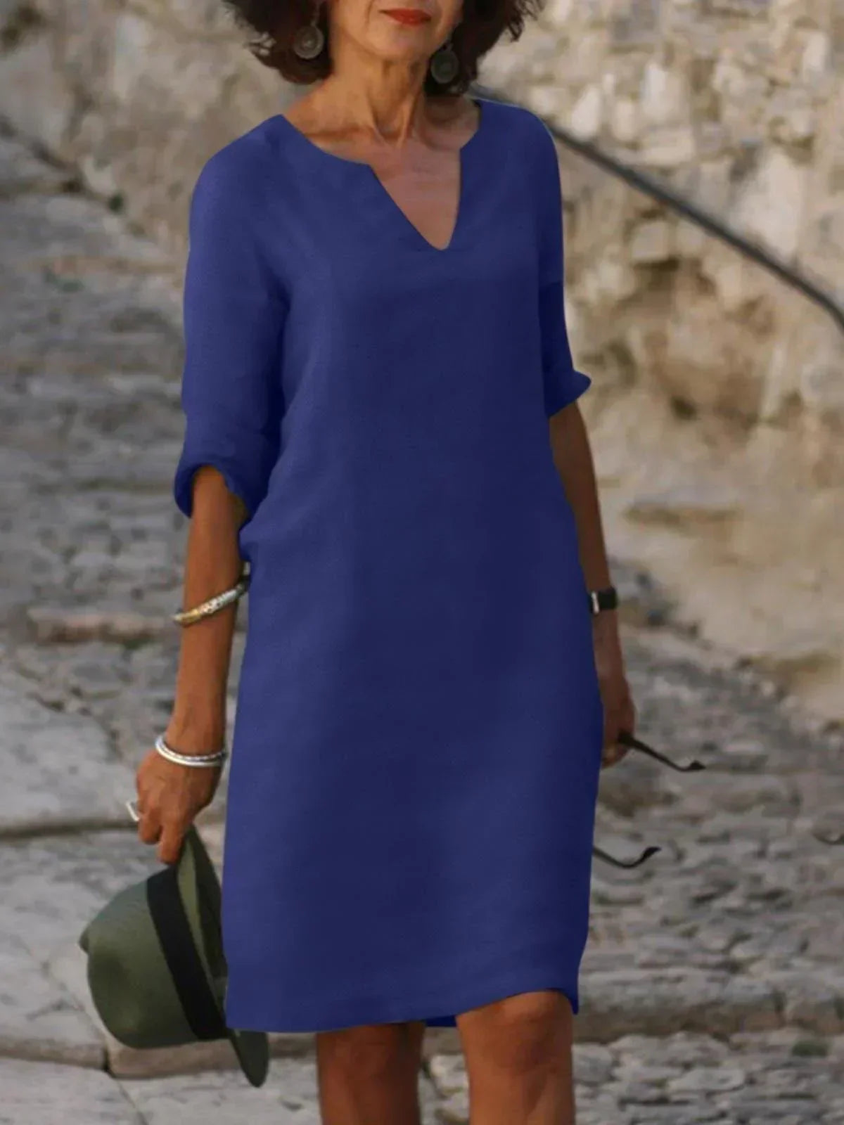 Elegant Collection | Women's Cocktail Dress with V-Neck & Pleated Design | Timeless Sophistication for Any Occasion 8