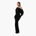 Elegant Evening Dress | Off-Shoulder Knit Dress with Flattering Fit | Versatile Style for Any Occasion 0
