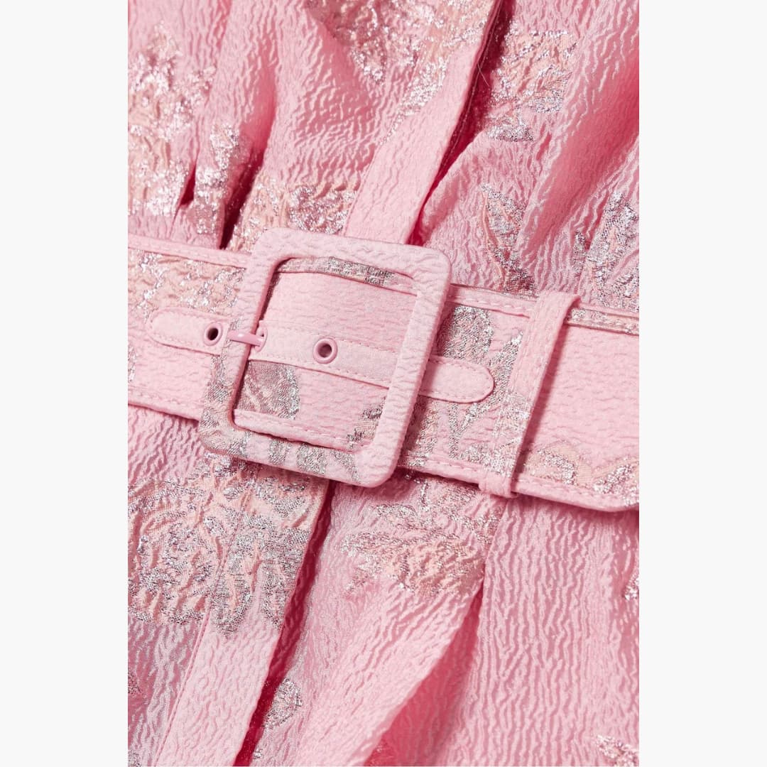 Elegant Floral Dress with Belt for Women | Puff Sleeves & Tailored Fit 4