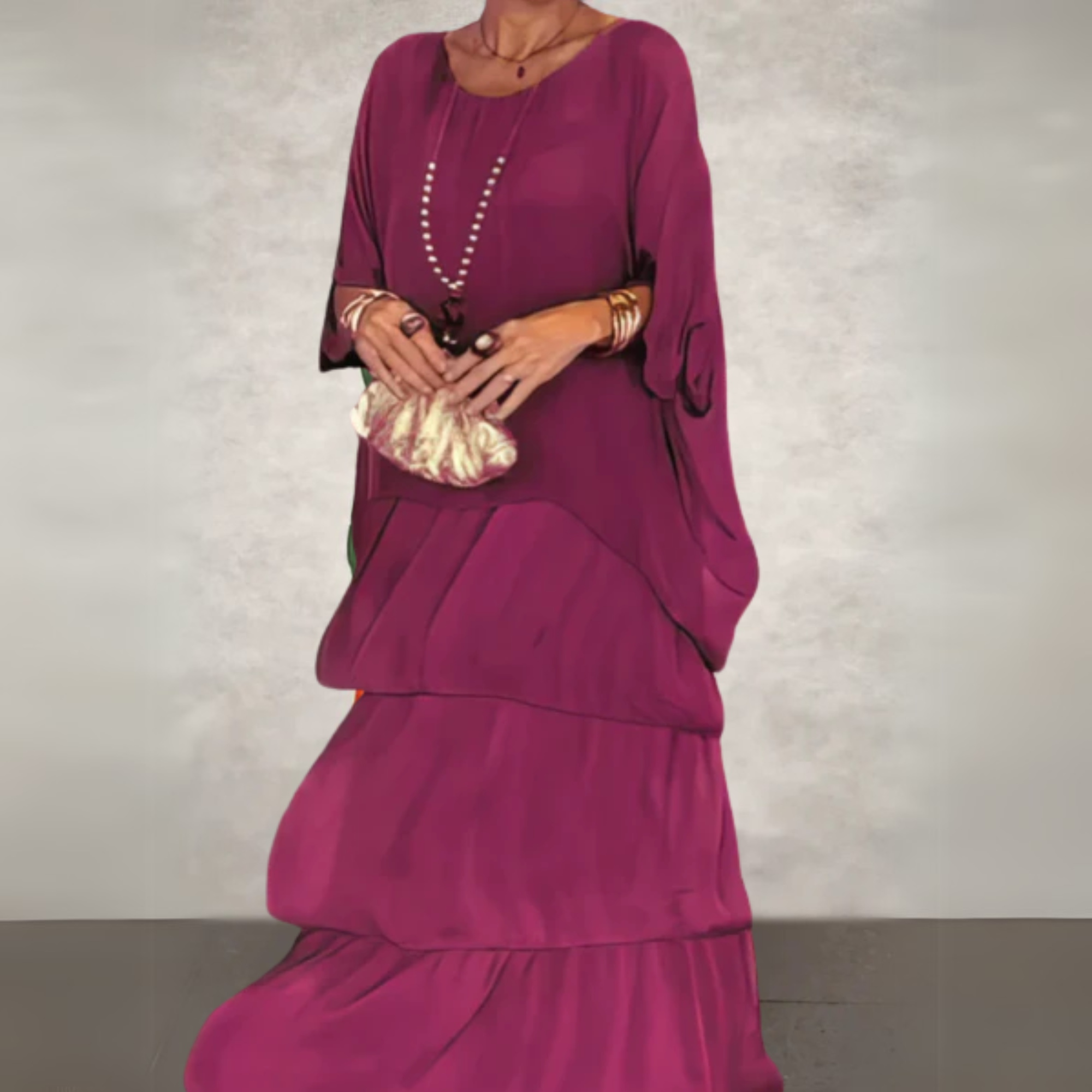 Kali Collection | Women's Elegant Long Flowing Dress with Flattering Fit | Versatile Wedding Guest & Summer Style 4